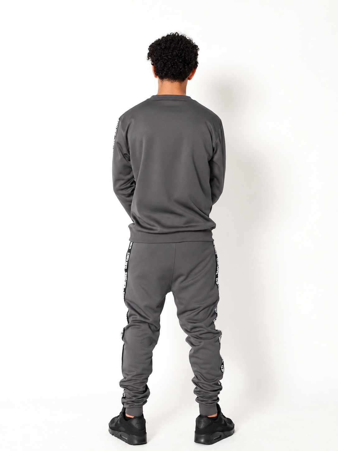 Smoked Charcoal Grey Tapered Tracksuit