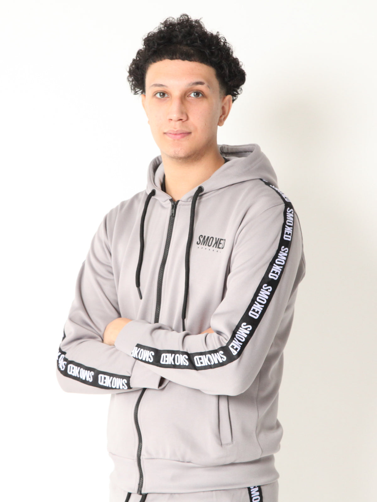 Smoked Ghost Grey Tapered Hooded Tracksuit