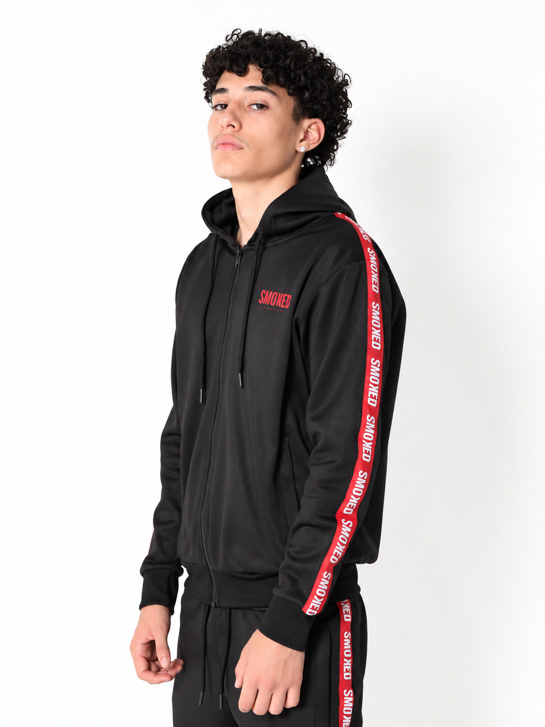 Smoked Blackout Tapered Hooded Tracksuit