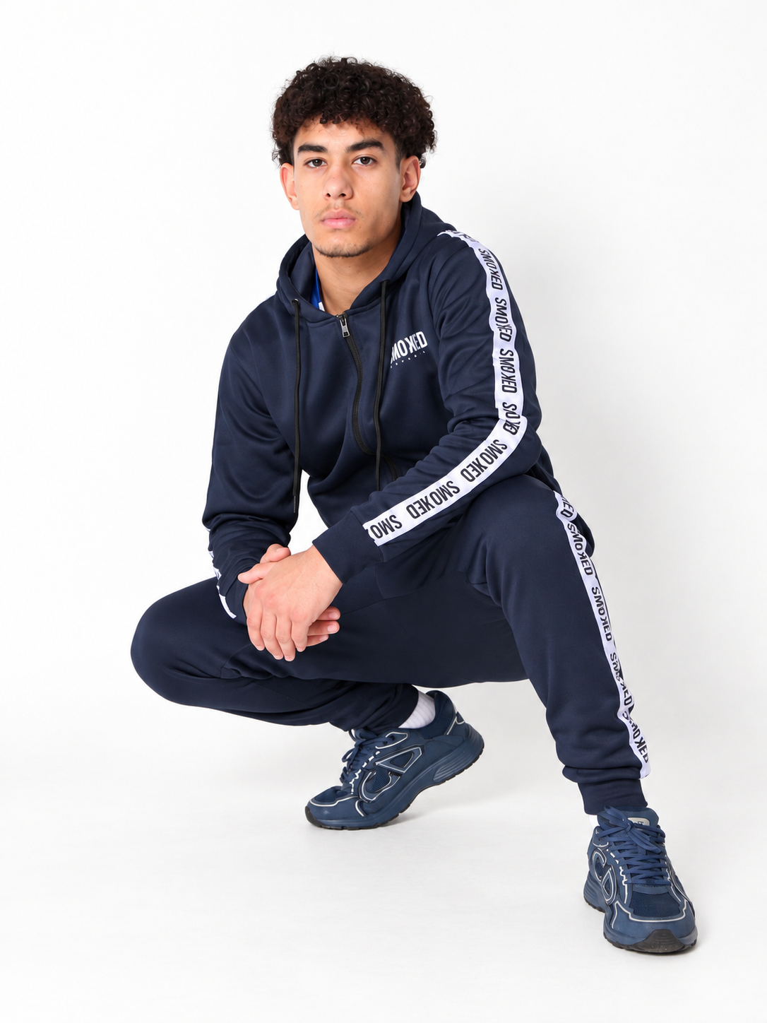 Smoked Navy Blue Tapered Tracksuit