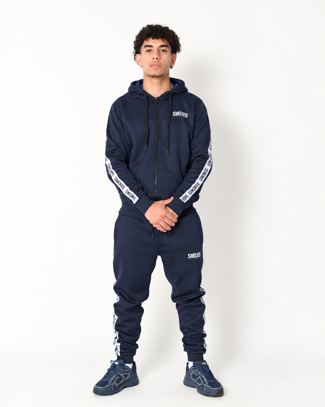 Smoked Navy Blue Tapered Tracksuit