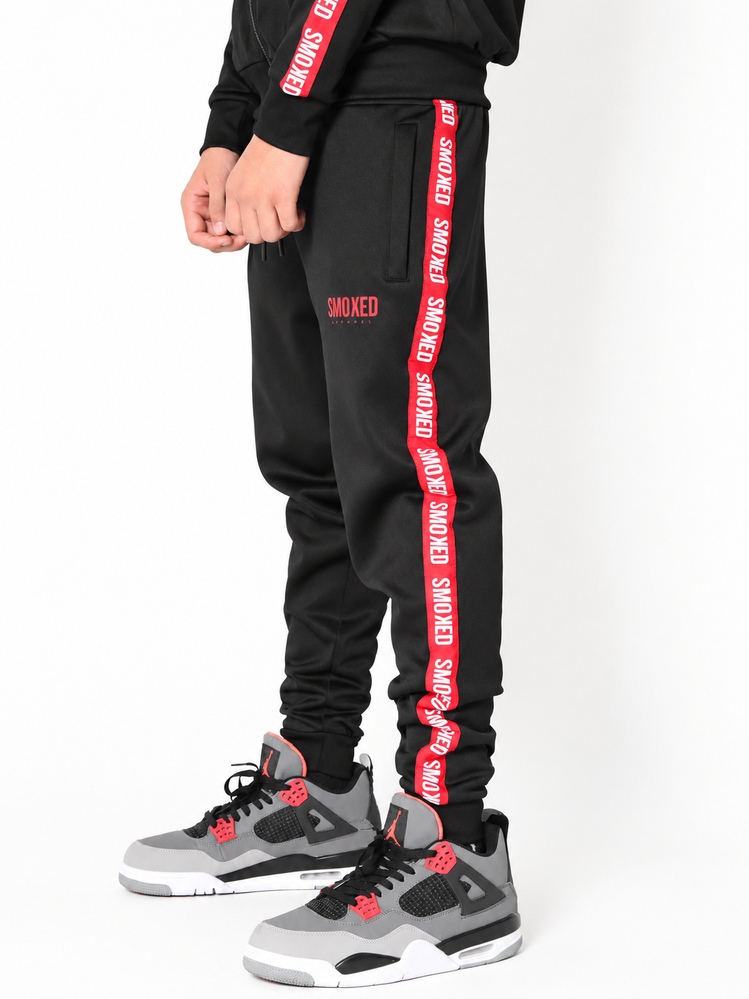 Smoked Blackout Tapered Hooded Tracksuit