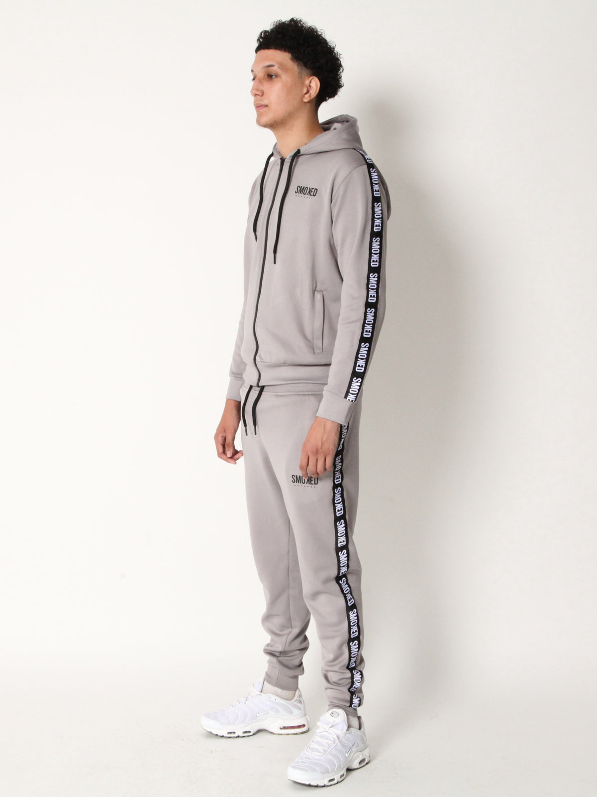Smoked Ghost Grey Tapered Hooded Tracksuit