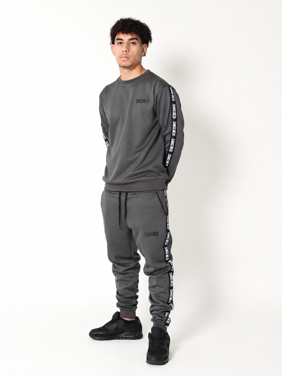 Smoked Charcoal Grey Tapered Tracksuit