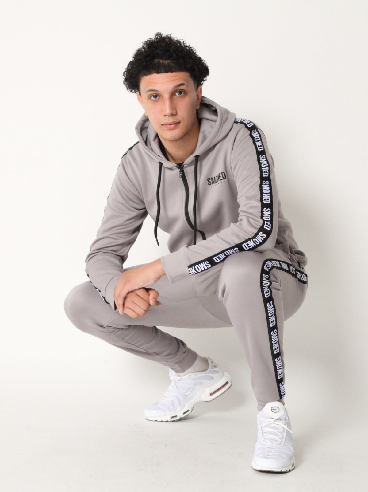 Smoked Ghost Grey Tapered Hooded Tracksuit