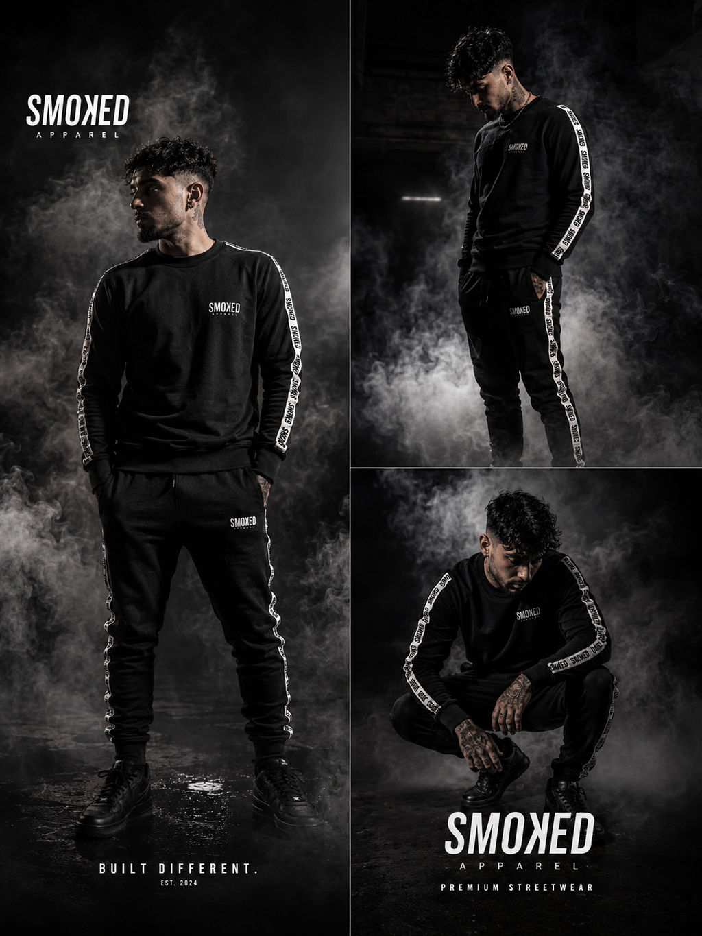 Smoked Black Tapered Tracksuit