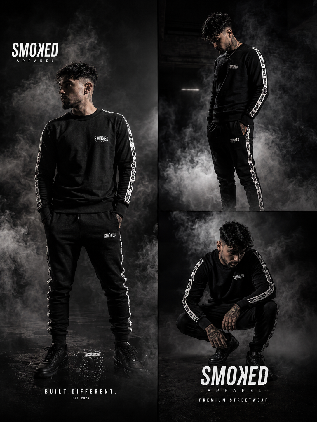 Smoked Black Tapered Tracksuit