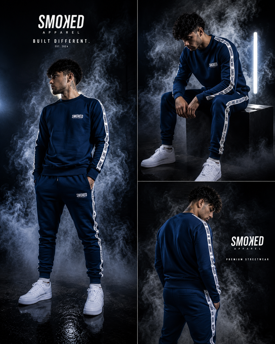 Smoked Navy Tapered Tracksuit