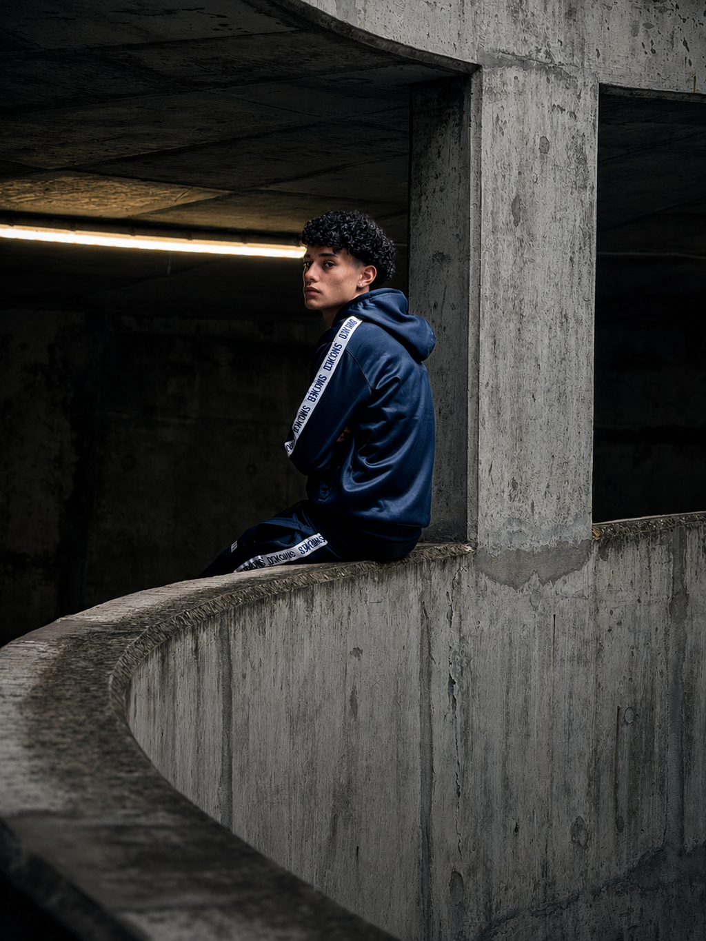 Smoked Navy Blue Tapered Tracksuit