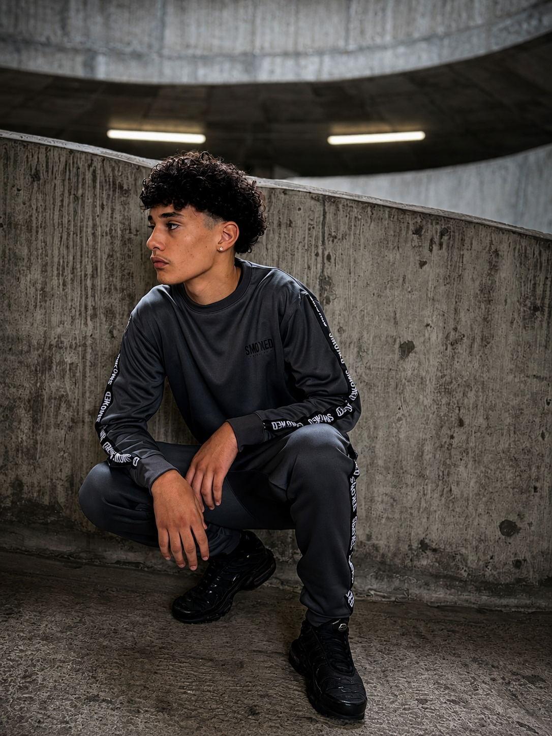 Smoked Charcoal Grey Tapered Tracksuit