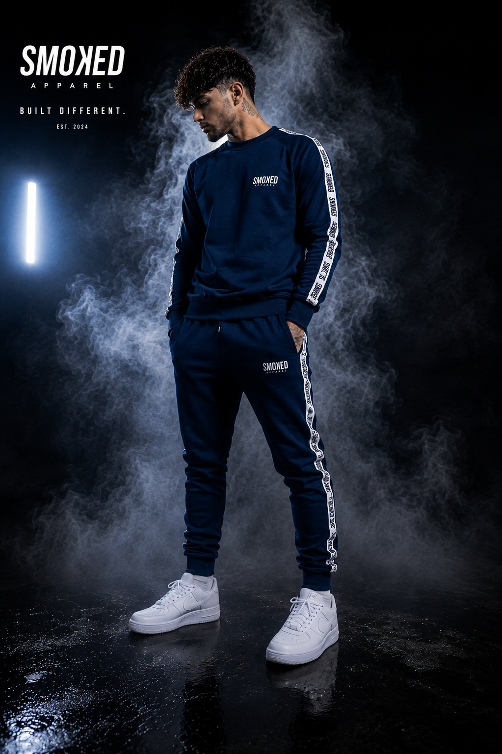 Smoked Navy Tapered Tracksuit