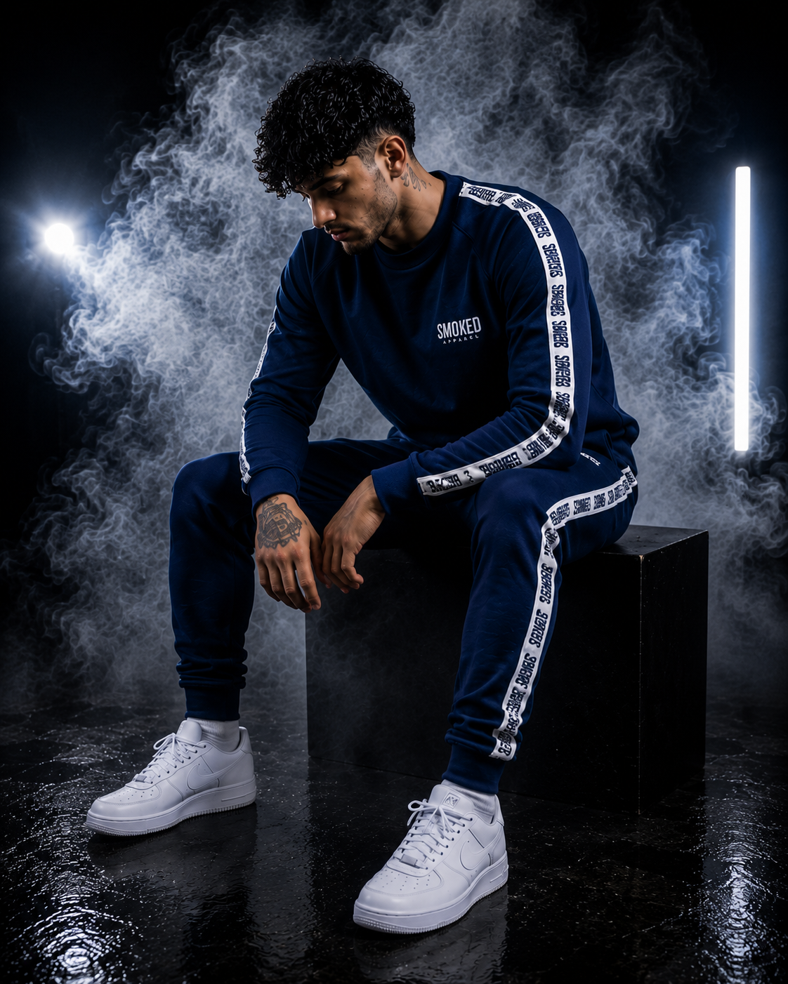 Smoked Navy Tapered Tracksuit