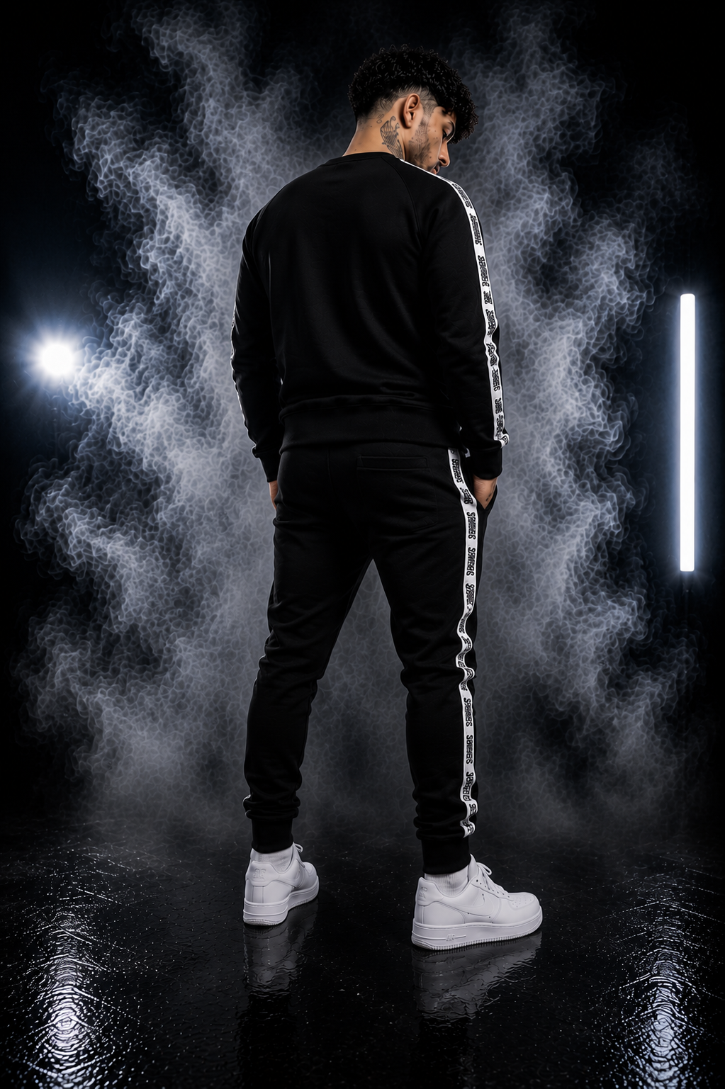 Smoked Black Tapered Tracksuit