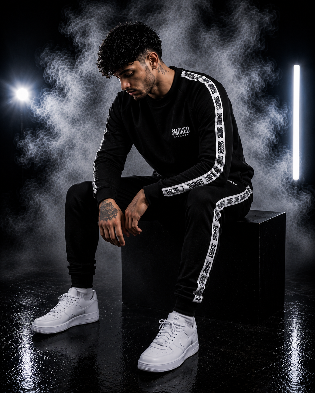 Smoked Black Tapered Tracksuit