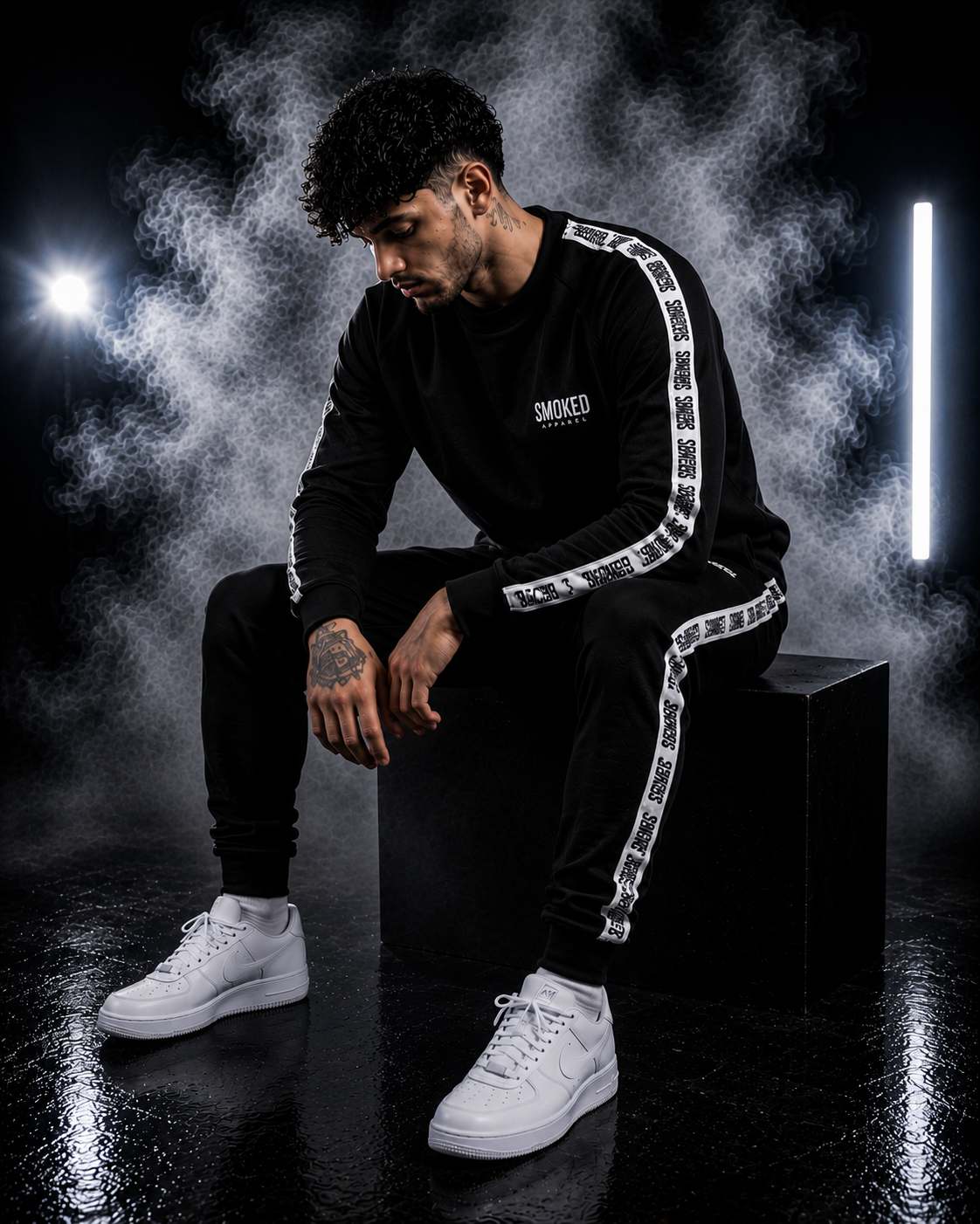 Smoked Black Tapered Tracksuit